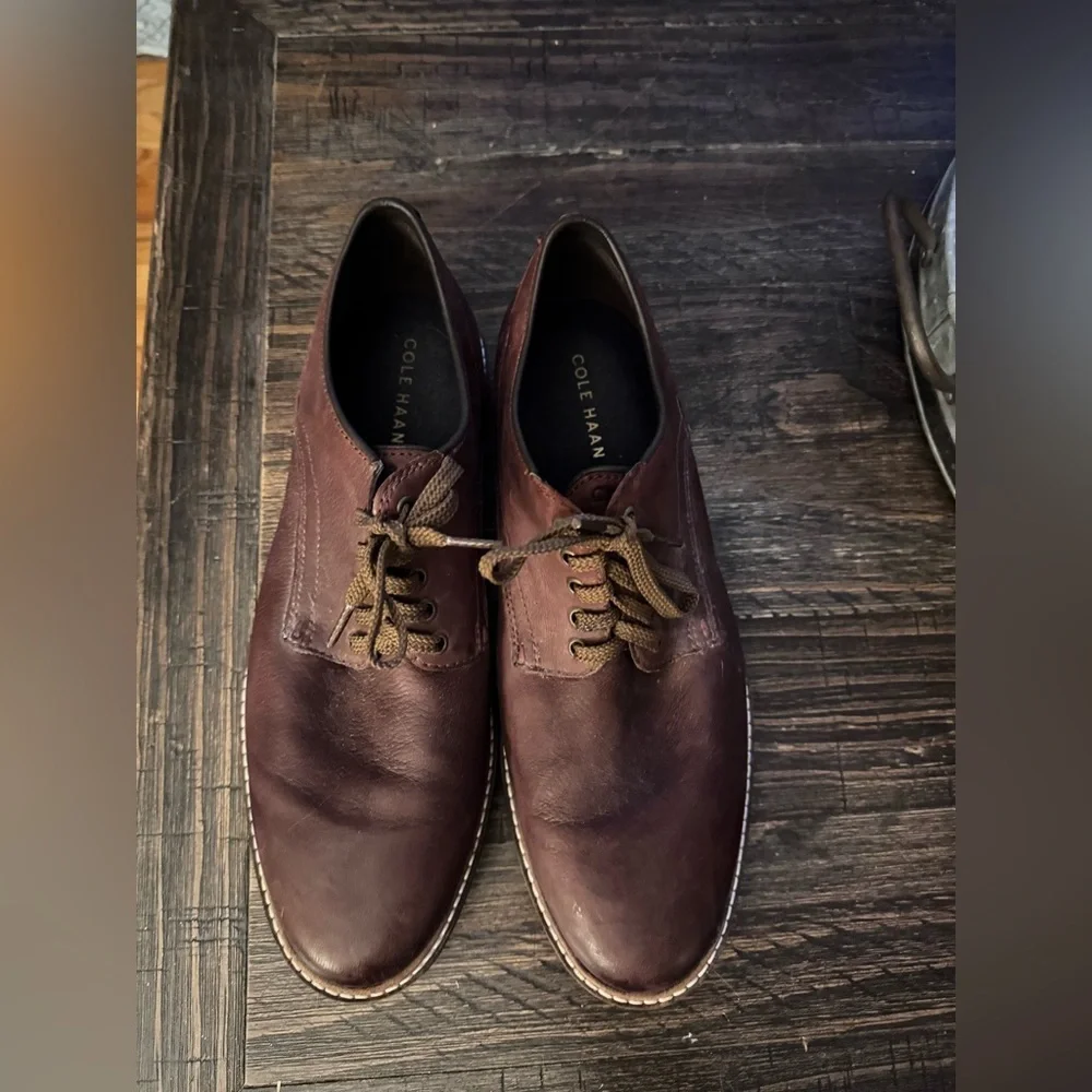 Cole Haan Men’s Grand Atlantic Oxford Shoes British Tan Leather Size 10 M